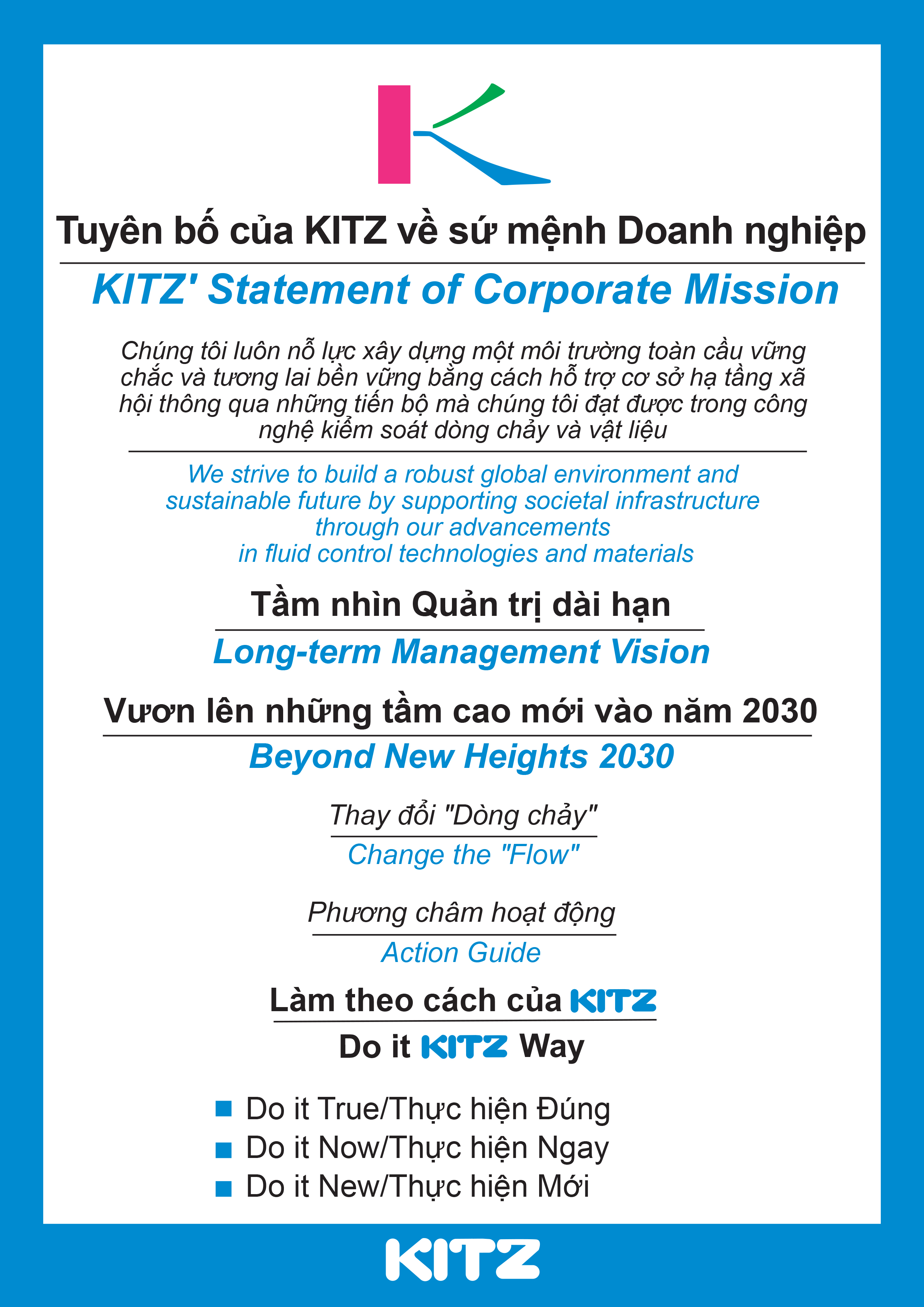 KITZ' Statement of Corporate Mission